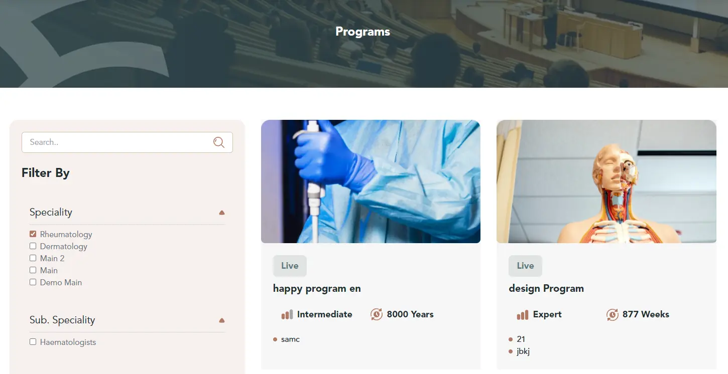 Screenshot from Andalusia Health Academy
