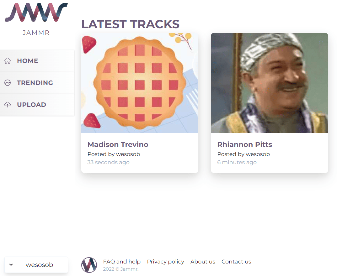 Screenshot from JAMMR