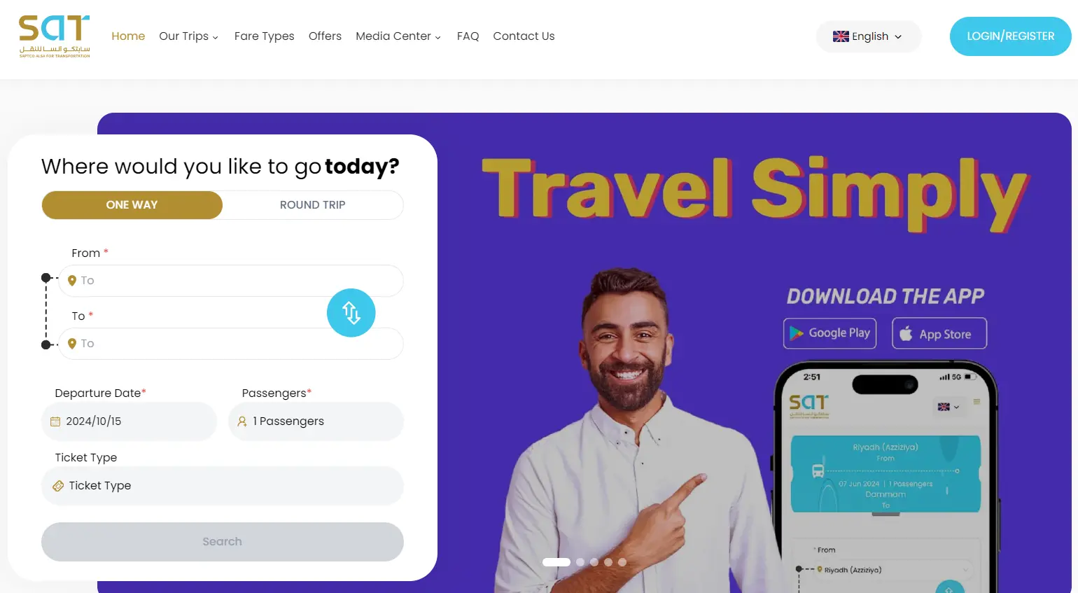 Screenshot from Satrans Web CMS and Tickets Booking System